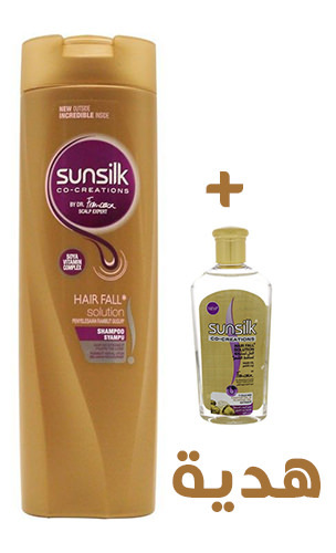 صانسيلك شامبو الحل لتساقط الشعر ، 350 مل + عرض زيت لتساقط الشعر 75 مل