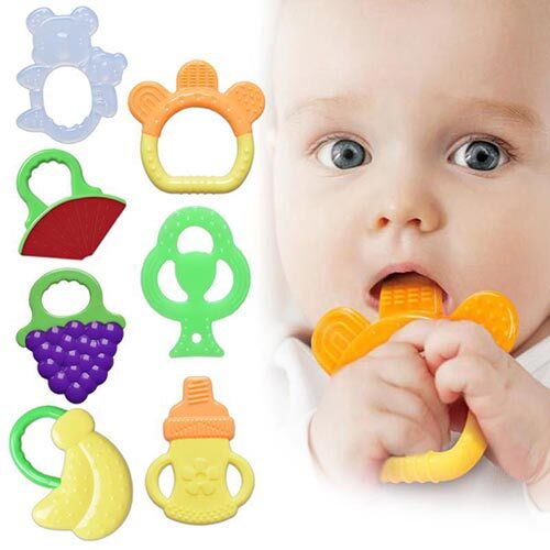 pink fruit teether