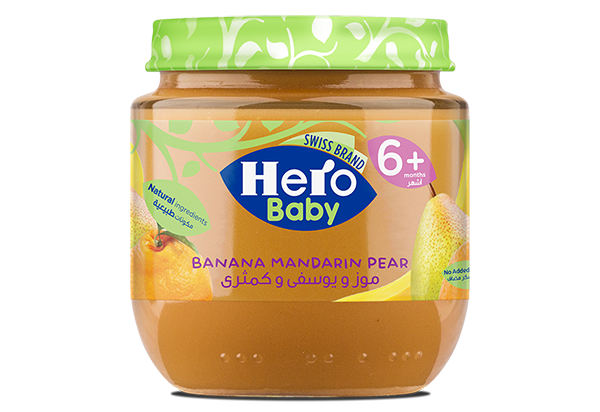 هيرو بيبي اكل اطفال موز ويوسفي وكمثري 130 جم