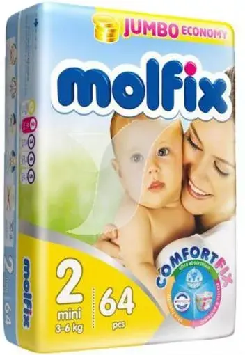 Molfix Diapers (2) Mini (3-6 KG) 64 Diapers