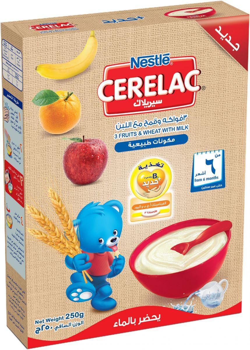 Cerelac fruits , wheat and milk 250 gm