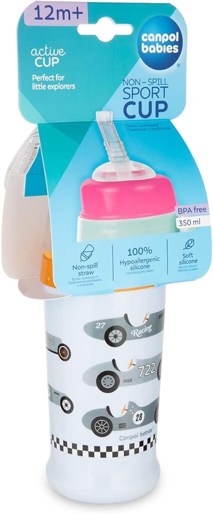 كوب كانبول بيبيز الرياضي المقاوم للانسكاب مع مصاصة السيليكون +12 شهر 350
