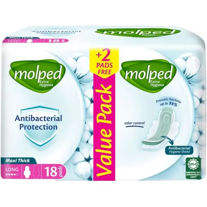 Molped Antibacterial Maxi Thick Long 18 Pads