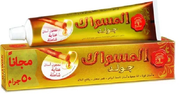 دابر مسواك معجون أسنان ذهبي 120 جم + 50 جم