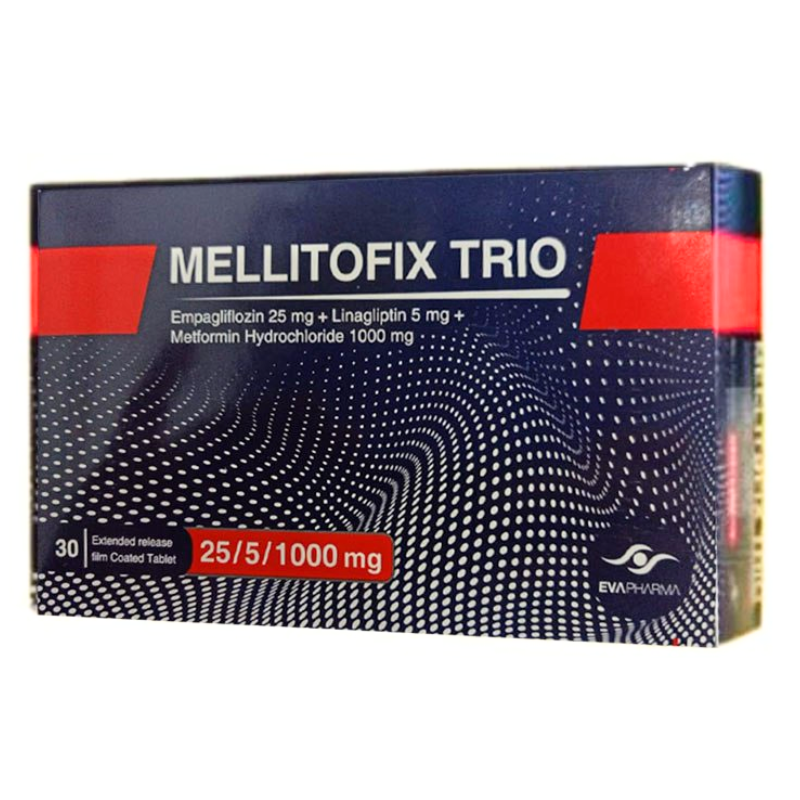 Mellitofix Trio 25/5/1000 Mg - 30 Tablets