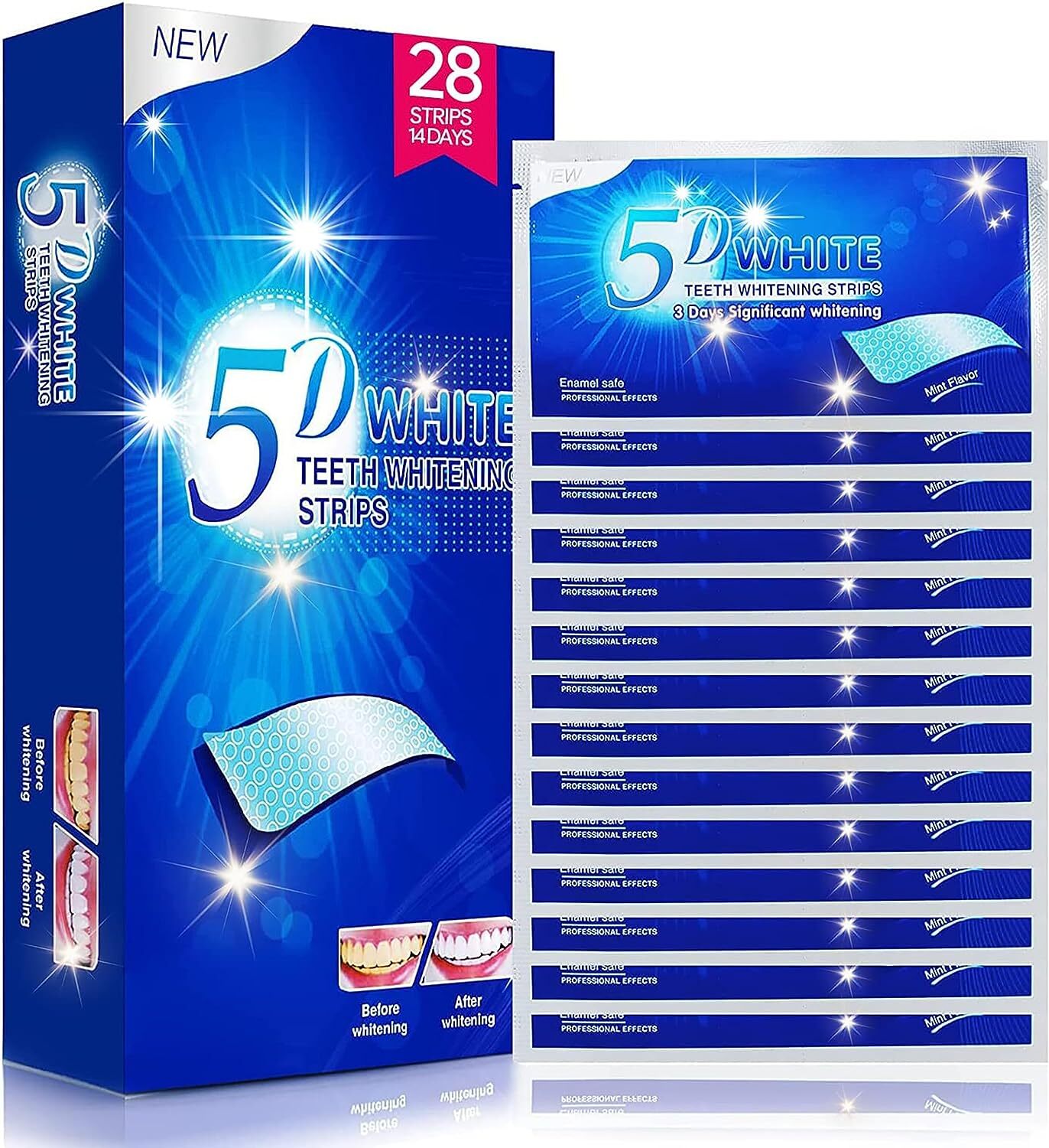 5D شرائح لصق لتبييض الاسنان - 50 جرام