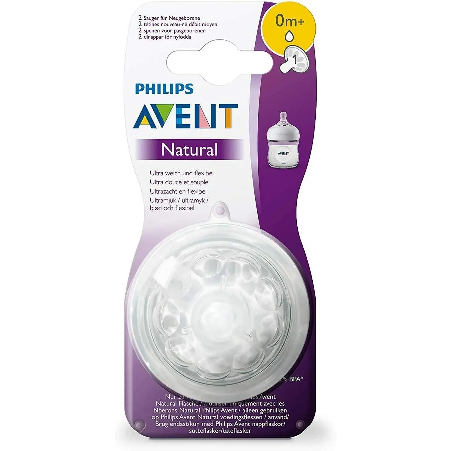 AVENT 2 BOTTELS NATURAL 0M