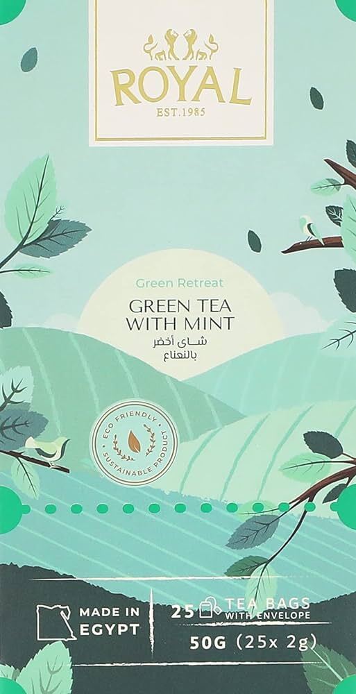 رويال شاي أخضر بالنعناع 25 كيس
