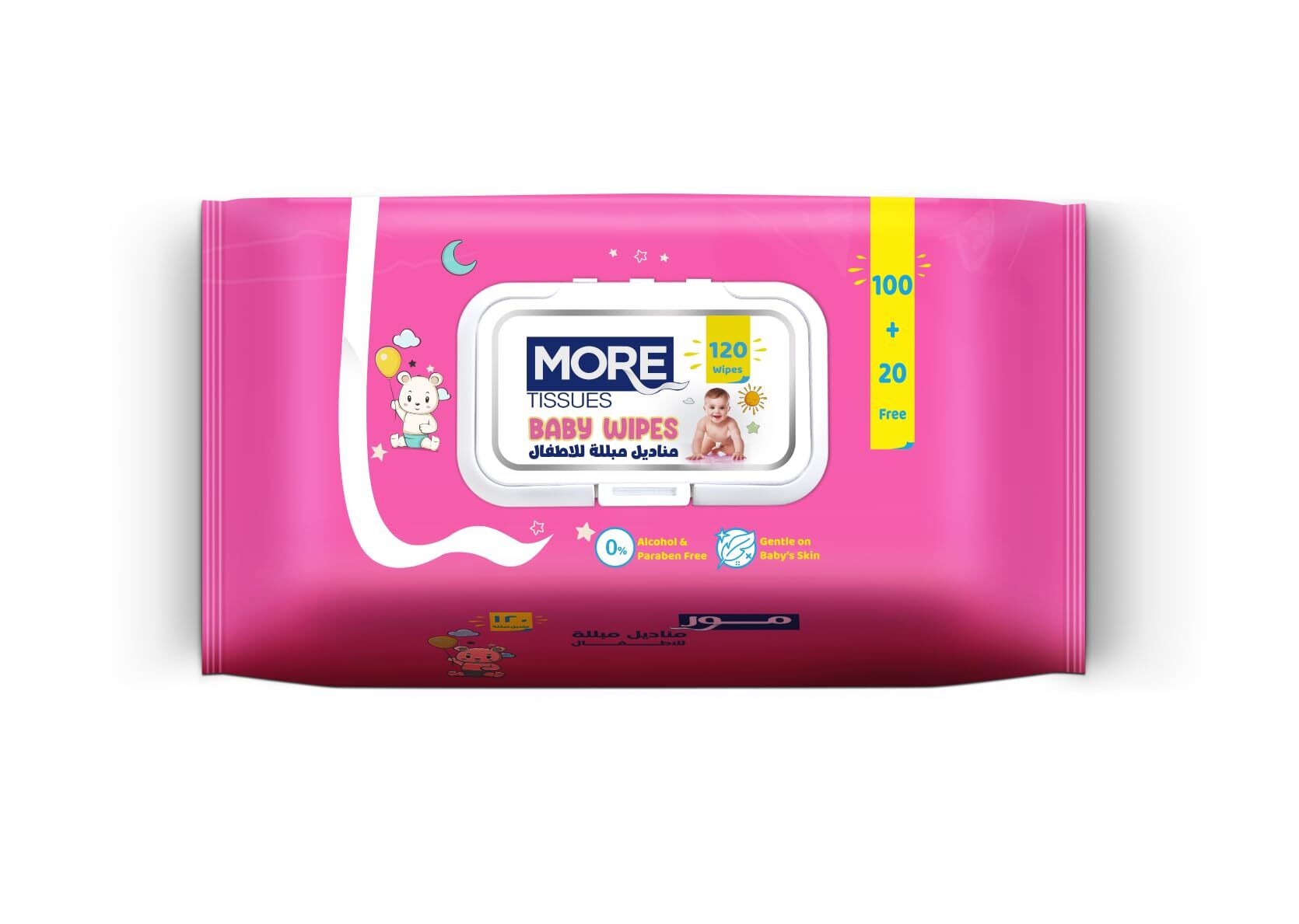 More Baby Wipes 120 Wipes