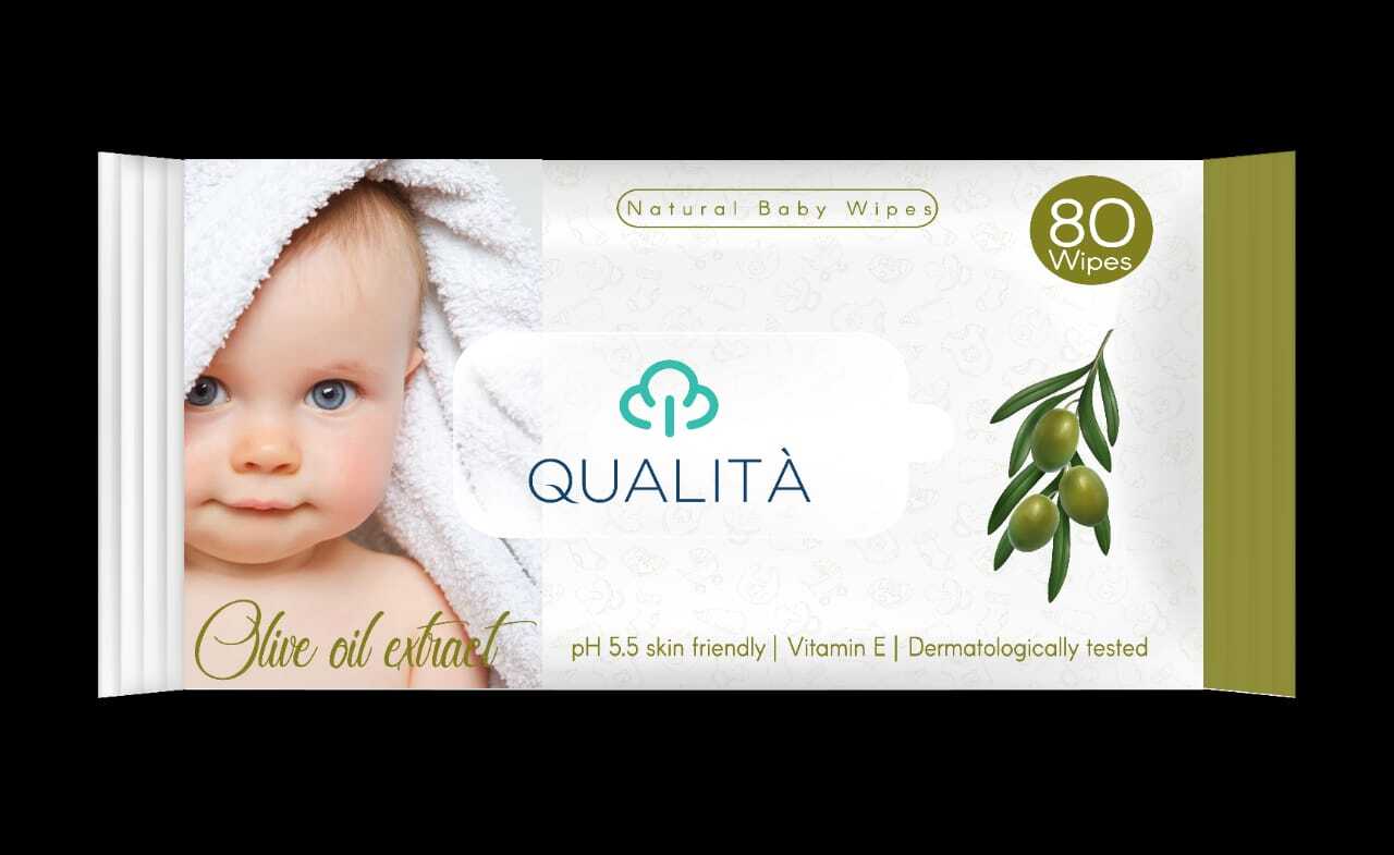 كواليتا مناديل اطفال - زيت زيتون - 80 منديل