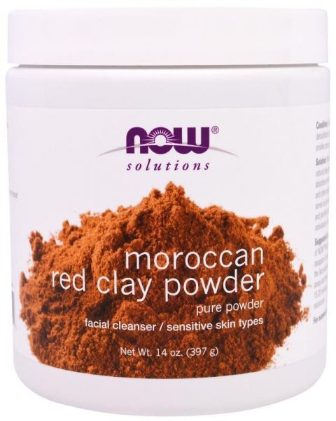 الآن الأطعمة، مسحوق الطين الأحمر المغربي، منظف