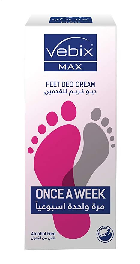 فيبكس كريم مزيل رائحة العرق للقدمين بالمنتول- 15 مل