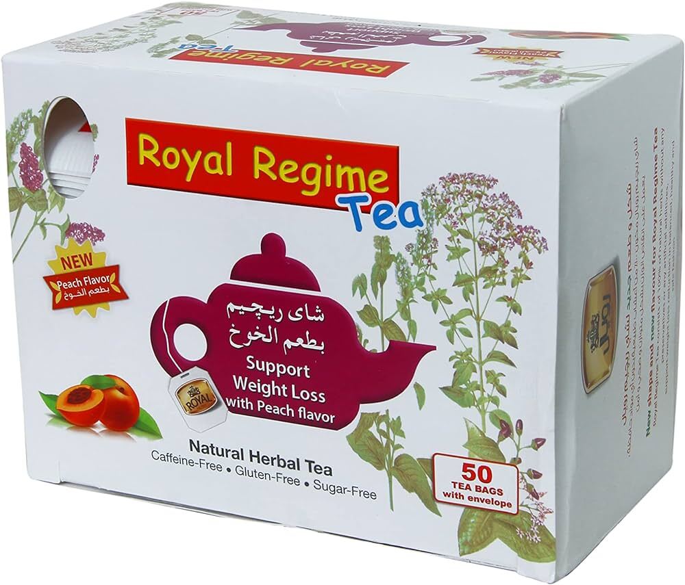 رويال ريجيم شاي التخسيس بطعم الخوخ - 50 كيس