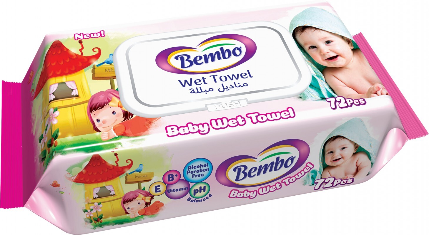 lara baby wet towel 72pcs