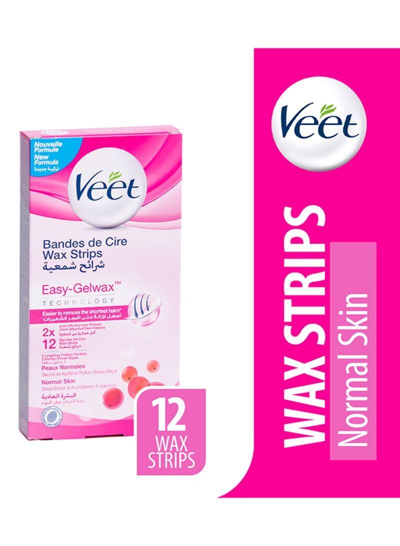 فيت شرائح شمعية لازالة الشعر للبشرة العادية - 12 شريط