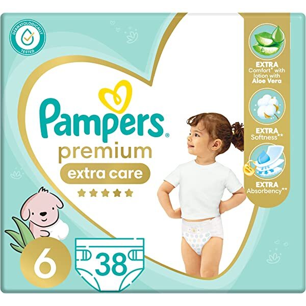 حفاضات بامبرز بريميوم كير مقاس 6 - 38 قطعة